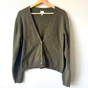 A New Day Cropped Olive Green Women's Sweater